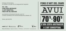 70's - 90's. D'una certa abstracció a l'art conceptual. Fons d'art del diari AVUI [Invitación 1]