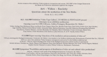 Art - Video - Society: Questions about the mediation of the New Media [Imagen identificativa]