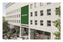 Warum? [Antoni Muntadas, WARUM?, 2012-2025 VIENNA ART WEEK 2025 HOUSE OF LEARNING SYSTEMS, 7–14 November 2025 Funkhaus Vienna, Austria Image of façade © BWM Designers & Architects]